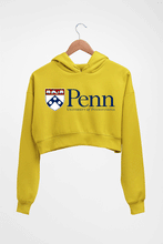 Load image into Gallery viewer, University of Pennsylvania Crop HOODIE FOR WOMEN-Mustard Yellow-Ektarfa.online
