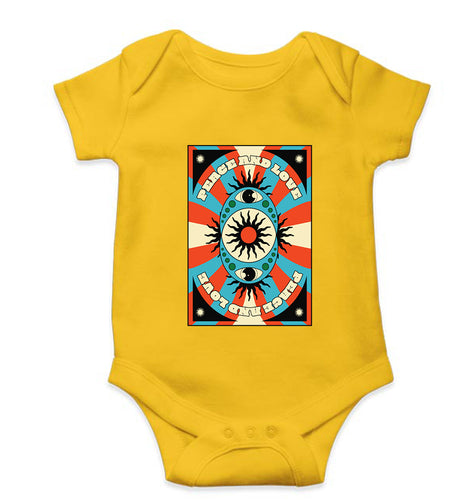 Psychedelic Peace and Love Kids Romper For Baby Boy/Girl-Yellow-Ektarfa.online