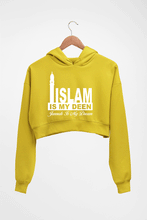 Load image into Gallery viewer, Islam Crop HOODIE FOR WOMEN-Mustard Yellow-Ektarfa.online
