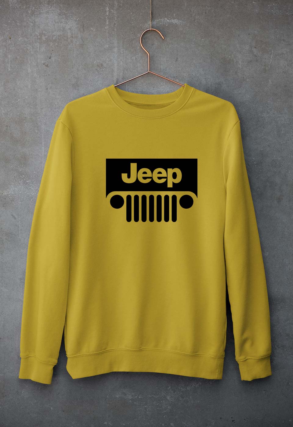 Jeep Unisex Sweatshirt for Men/Women-S(40 Inches)-Mustard Yellow-Ektarfa.online