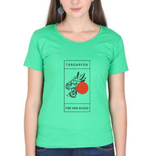 Load image into Gallery viewer, House Targaryen (GOT) T-Shirt for Women-Flag Green-Ektarfa.online
