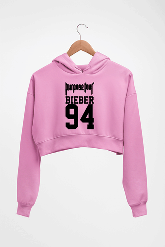 Purpose Tour Bieber Crop HOODIE FOR WOMEN-Light Baby Pink-Ektarfa.online