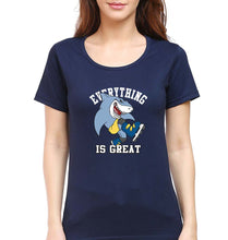 Load image into Gallery viewer, Shark T-Shirt for Women-Navy Blue-Ektarfa.online
