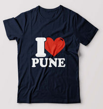 Load image into Gallery viewer, I Love Pune T-Shirt for Men-S(38 Inches)-Navy Blue-Ektarfa.online
