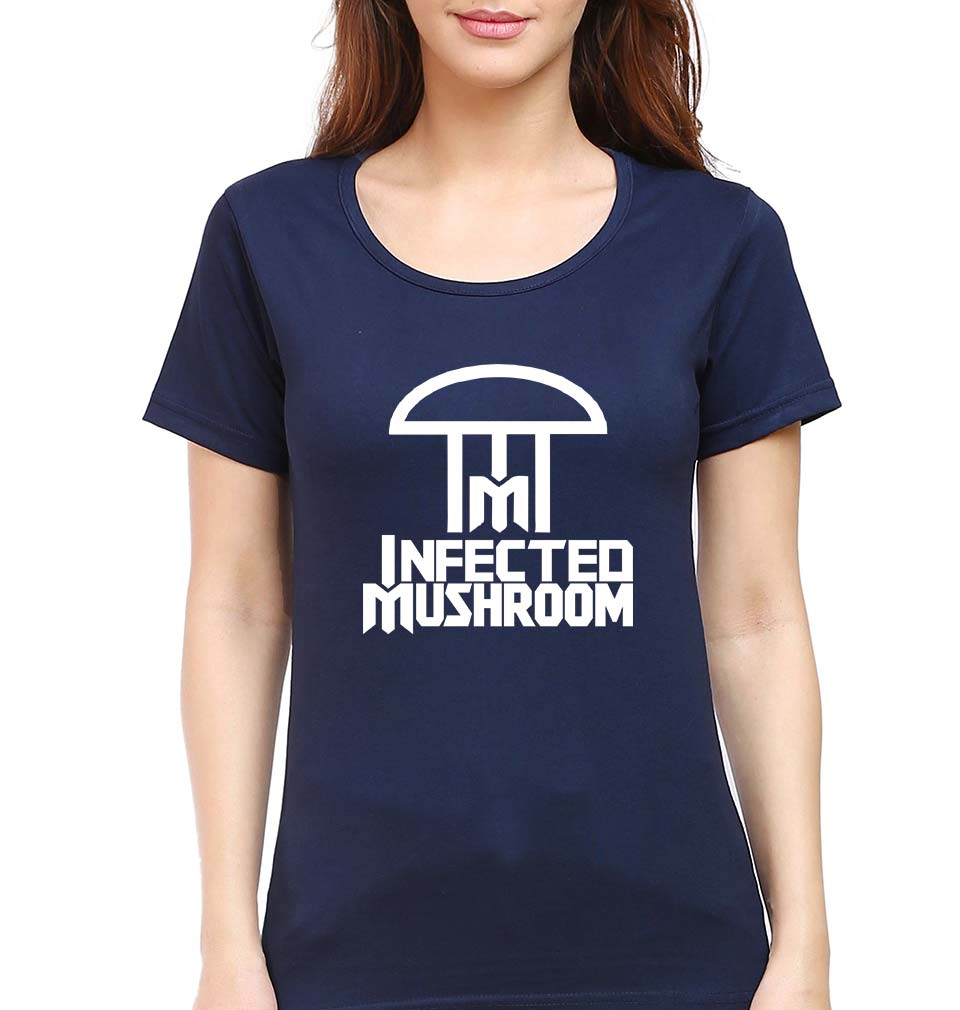 Infected Mushroom T-Shirt for Women-Navy Blue-Ektarfa.online