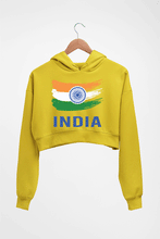 Load image into Gallery viewer, India Crop HOODIE FOR WOMEN-Mustard Yellow-Ektarfa.online
