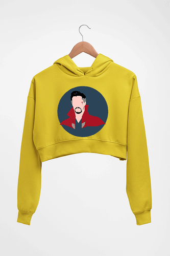 Doctor Strange Superhero Crop HOODIE FOR WOMEN-Mustard Yellow-Ektarfa.online