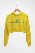 Load image into Gallery viewer, Ashok Leyland Crop HOODIE FOR WOMEN-Mustard Yellow-Ektarfa.online
