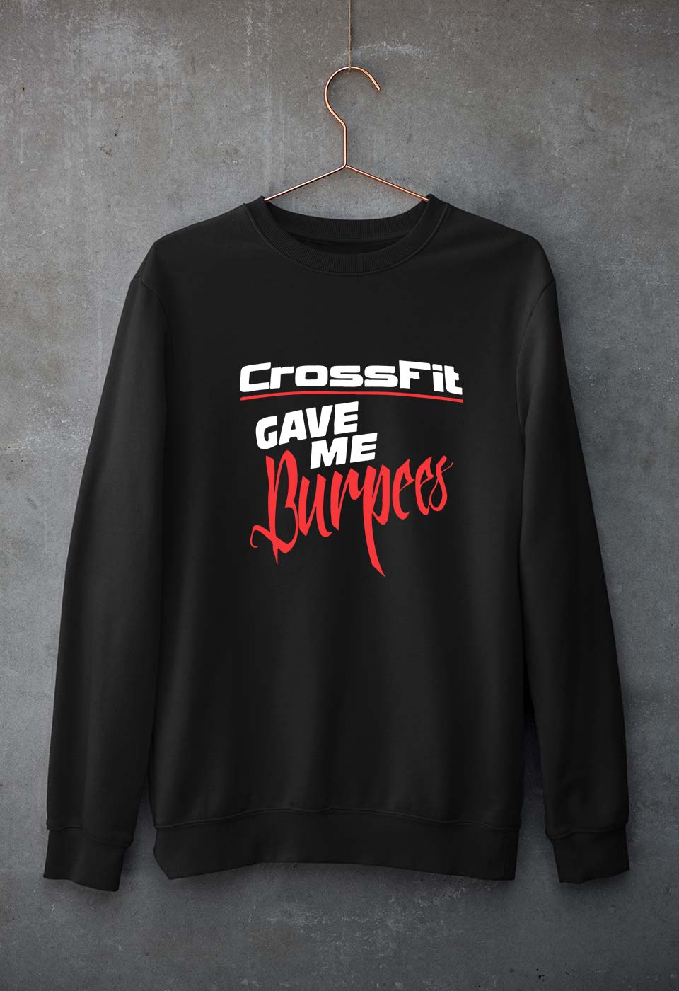 CrossFit Gym Burpees Unisex Sweatshirt for Men/Women-Black-Ektarfa.online