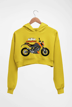 Load image into Gallery viewer, Duke Crop HOODIE FOR WOMEN-Mustard Yellow-Ektarfa.online
