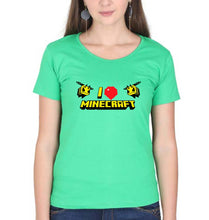 Load image into Gallery viewer, Love Minecraft T-Shirt for Women-flag green-Ektarfa.online
