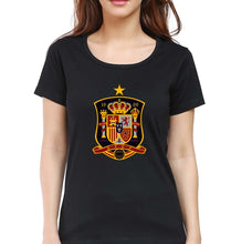 Load image into Gallery viewer, Spain Football T-Shirt for Women-Black-Ektarfa.online
