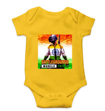 Load image into Gallery viewer, Battlegrounds Mobile India (BGMI) Kids Romper For Baby Boy/Girl-0-5 Months(18 Inches)-Yellow-Ektarfa.online
