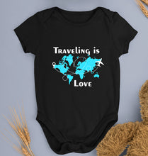 Load image into Gallery viewer, Traveling is Love Kids Romper For Baby Boy/Girl-0-5 Months(18 Inches)-Black-Ektarfa.online
