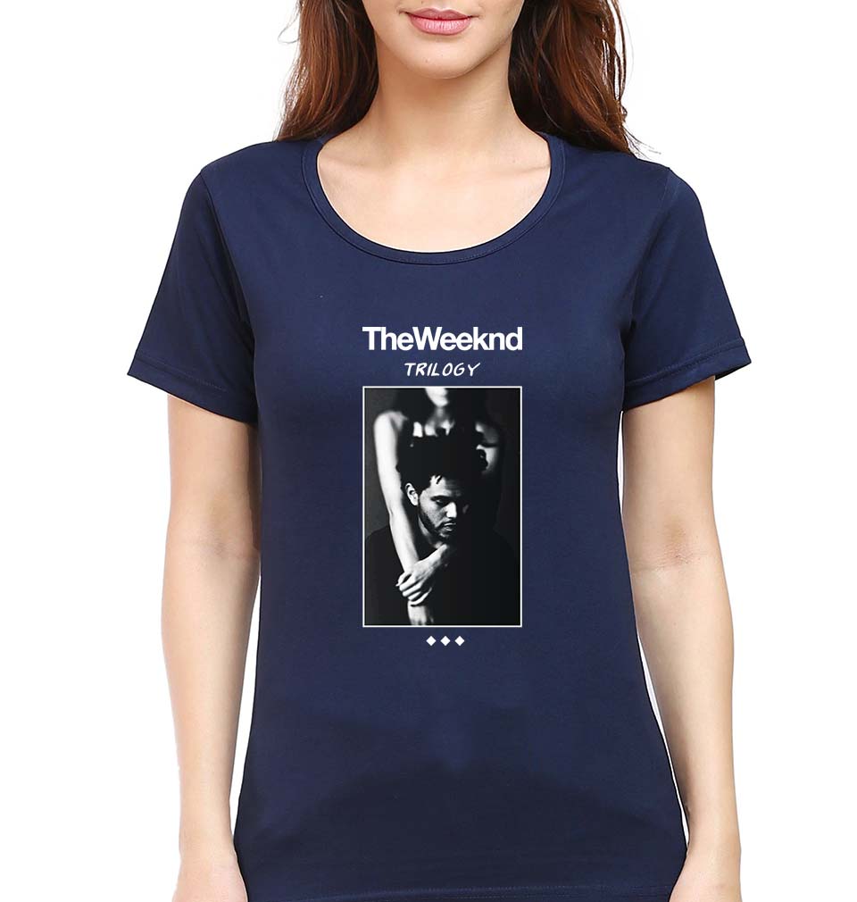 The Weeknd Trilogy T-Shirt for Women-Navy Blue-Ektarfa.online