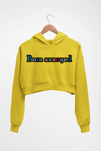 Load image into Gallery viewer, Born Annoyed Crop HOODIE FOR WOMEN-Mustard Yellow-Ektarfa.online
