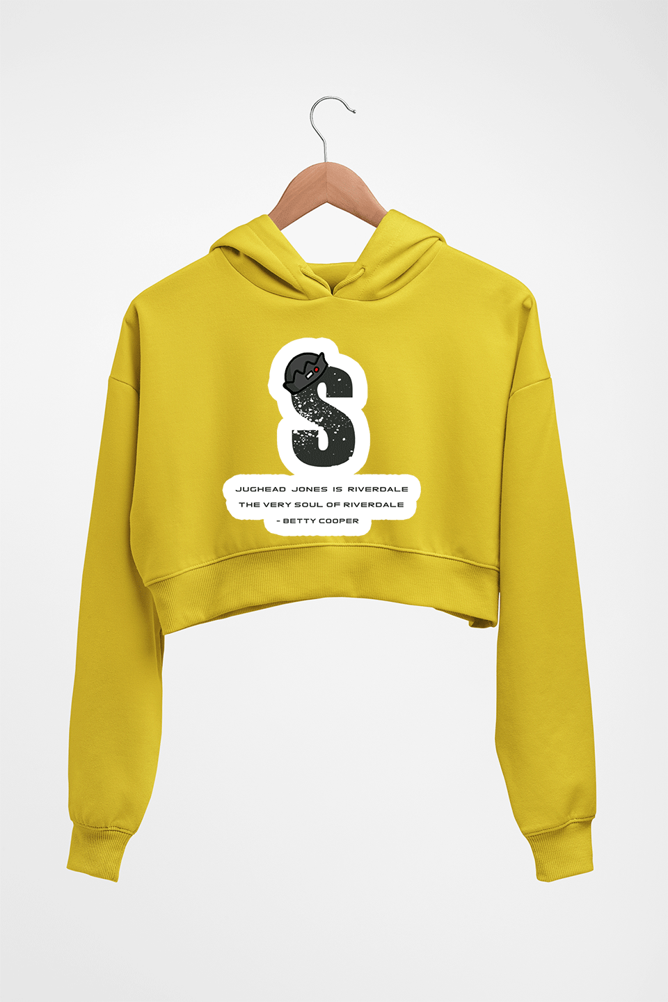 Jughead Jones Riverdale Crop HOODIE FOR WOMEN-Mustard Yellow-Ektarfa.online