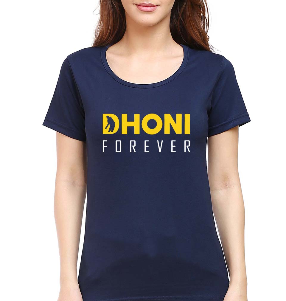 MS Dhoni (MSD) T-Shirt for Women-Navy Blue-Ektarfa.online