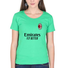 Load image into Gallery viewer, A.C. Milan 2021-22 T-Shirt for Women-Flag Green-Ektarfa.online
