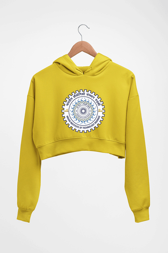 IIT Roorkee Crop HOODIE FOR WOMEN-Mustard Yellow-Ektarfa.online