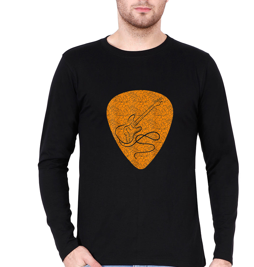 Guitar Full Sleeves T-Shirt for Men-Black-Ektarfa.online
