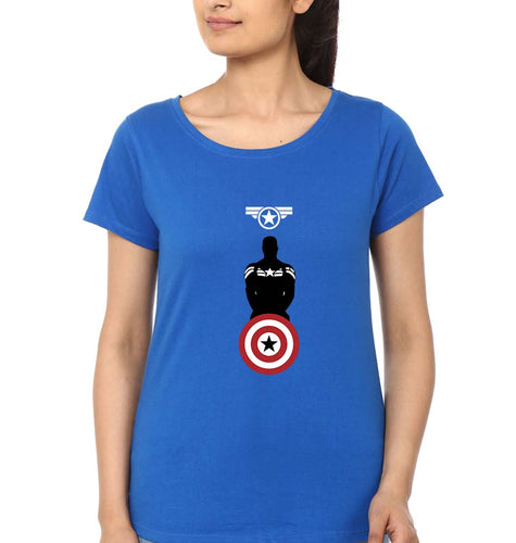 Captain America T-Shirt for Women-Royal Blue-Ektarfa.online