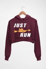 Load image into Gallery viewer, Runner Running Crop HOODIE FOR WOMEN-Maroon-Ektarfa.online
