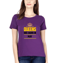 Load image into Gallery viewer, Queens Are Born In May T-Shirt for Women-Purple-Ektarfa.online
