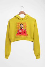 Load image into Gallery viewer, Sebastian Vettel F1 Crop HOODIE FOR WOMEN-Mustard yellow-Ektarfa.online
