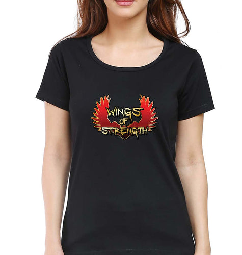 Wings of Strength T-Shirt for Women-Black-Ektarfa.online