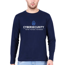 Load image into Gallery viewer, Cyber Security Full Sleeves T-Shirt for Men-Navy Blue-Ektarfa.online
