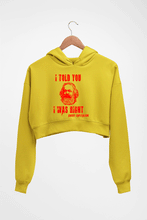 Load image into Gallery viewer, Karl Marx Crop HOODIE FOR WOMEN-Mustard Yellow-Ektarfa.online
