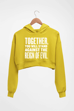 Load image into Gallery viewer, Reign-of-evil Crop HOODIE FOR WOMEN-Mustard Yellow-Ektarfa.online

