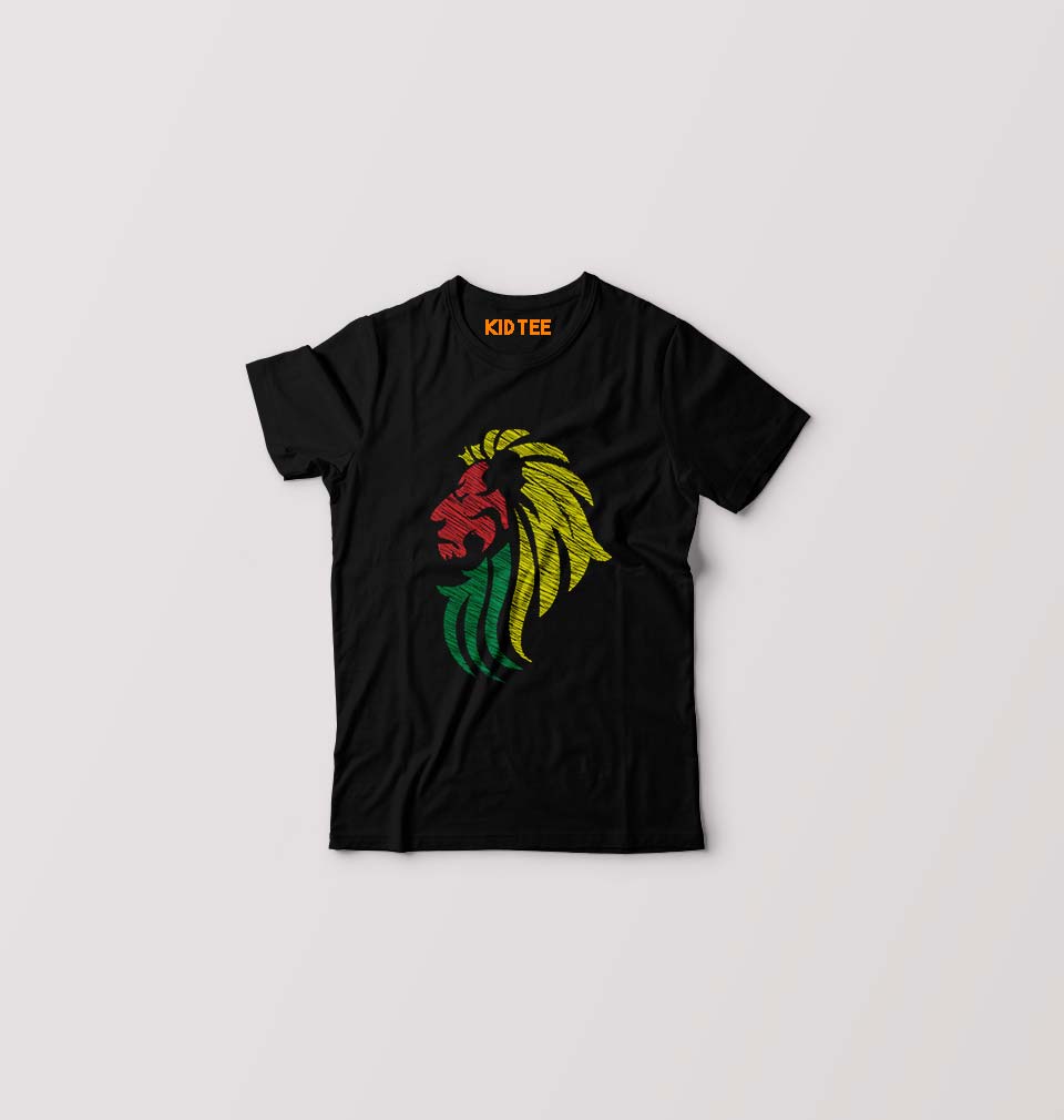Lion Kids T-Shirt for Boy/Girl-Black-Ektarfa.online