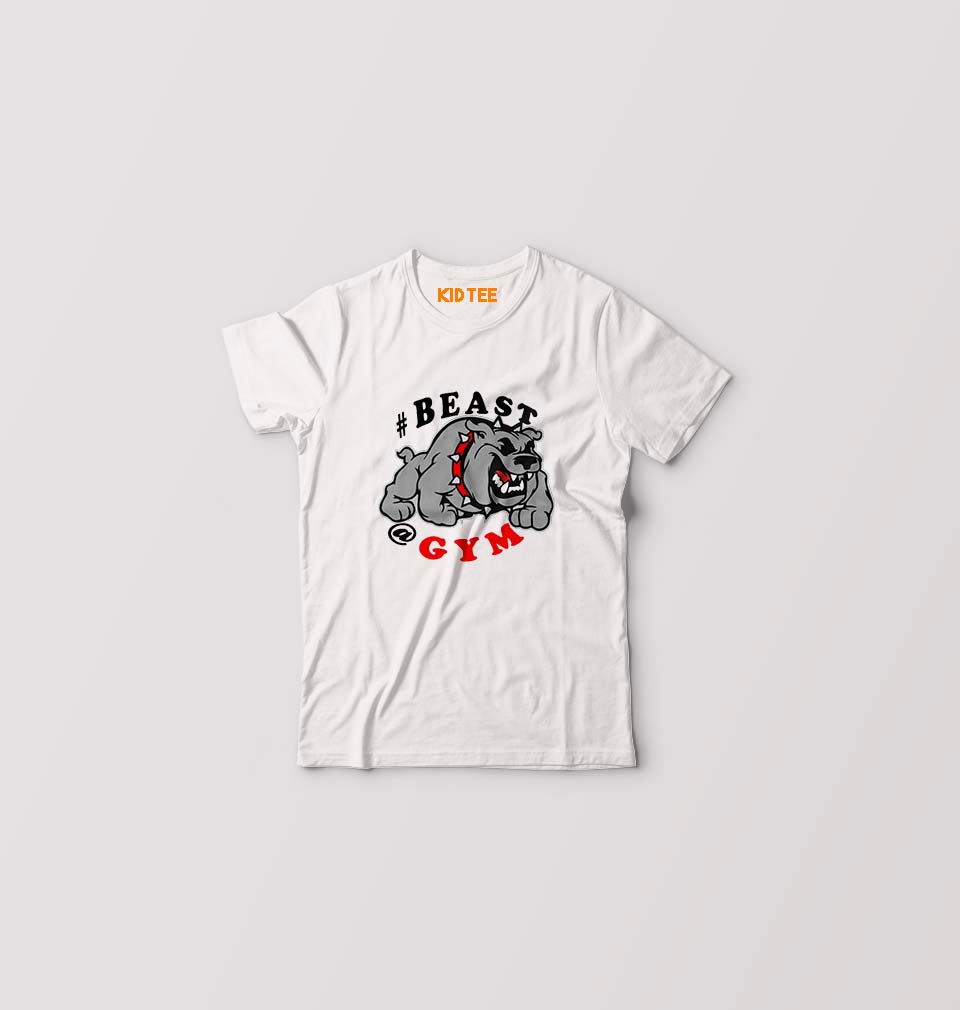 Beast Gym Kids T-Shirt for Boy/Girl-White-Ektarfa.online