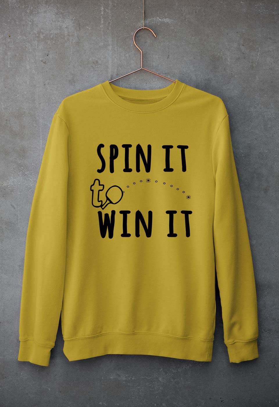 Table Tennie (TT) Unisex Sweatshirt for Men/Women-Mustard Yellow-Ektarfa.online