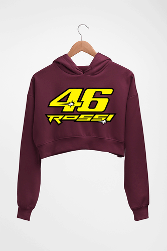 Valentino Rossi(VR 46) Crop HOODIE FOR WOMEN-Maroon-Ektarfa.online