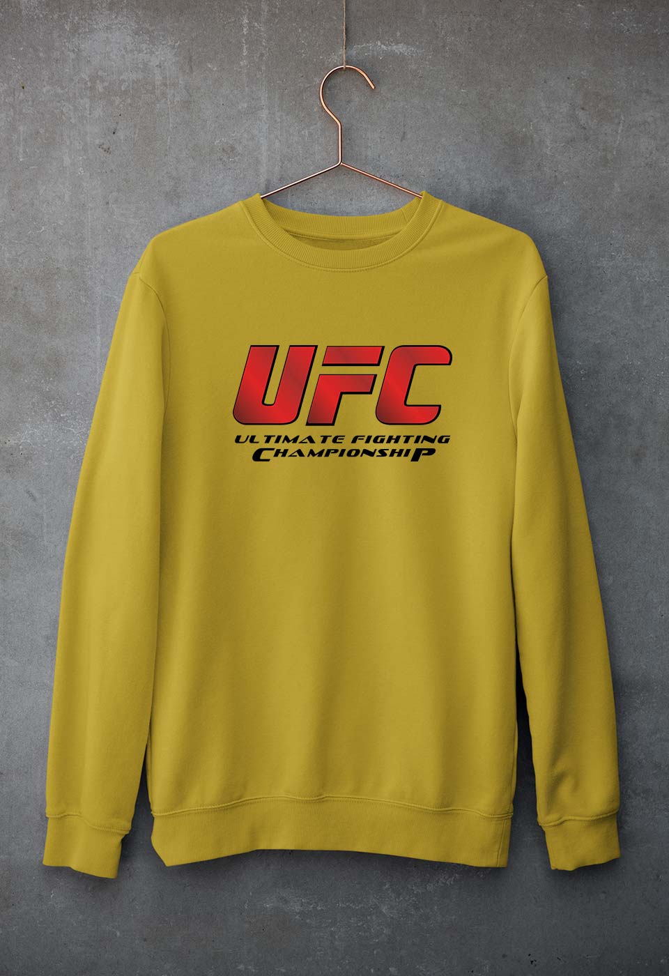 UFC Unisex Sweatshirt for Men/Women-Mustard Yellow-Ektarfa.online