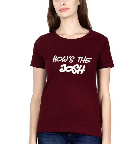 How's The Josh T-Shirt for Women-Maroon-Ektarfa.online
