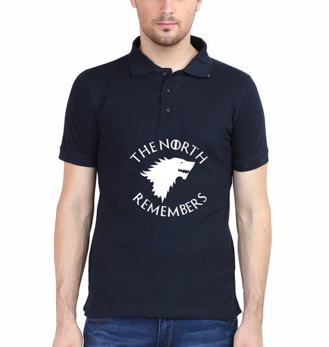GOT Game Of Thrones North Remembers Polo T-Shirt for Men-S(38 Inches)-Navy Blue-Ektarfa.co.in