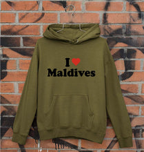 Load image into Gallery viewer, I Love Maldives Unisex Hoodie for Men/Women-Olive Green-Ektarfa.online
