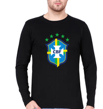 Load image into Gallery viewer, Brazil Football Full Sleeves T-Shirt for Men-Black-Ektarfa.online
