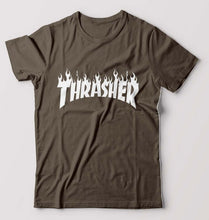 Load image into Gallery viewer, Thrasher T-Shirt for Men-Olive Green-Ektarfa.online
