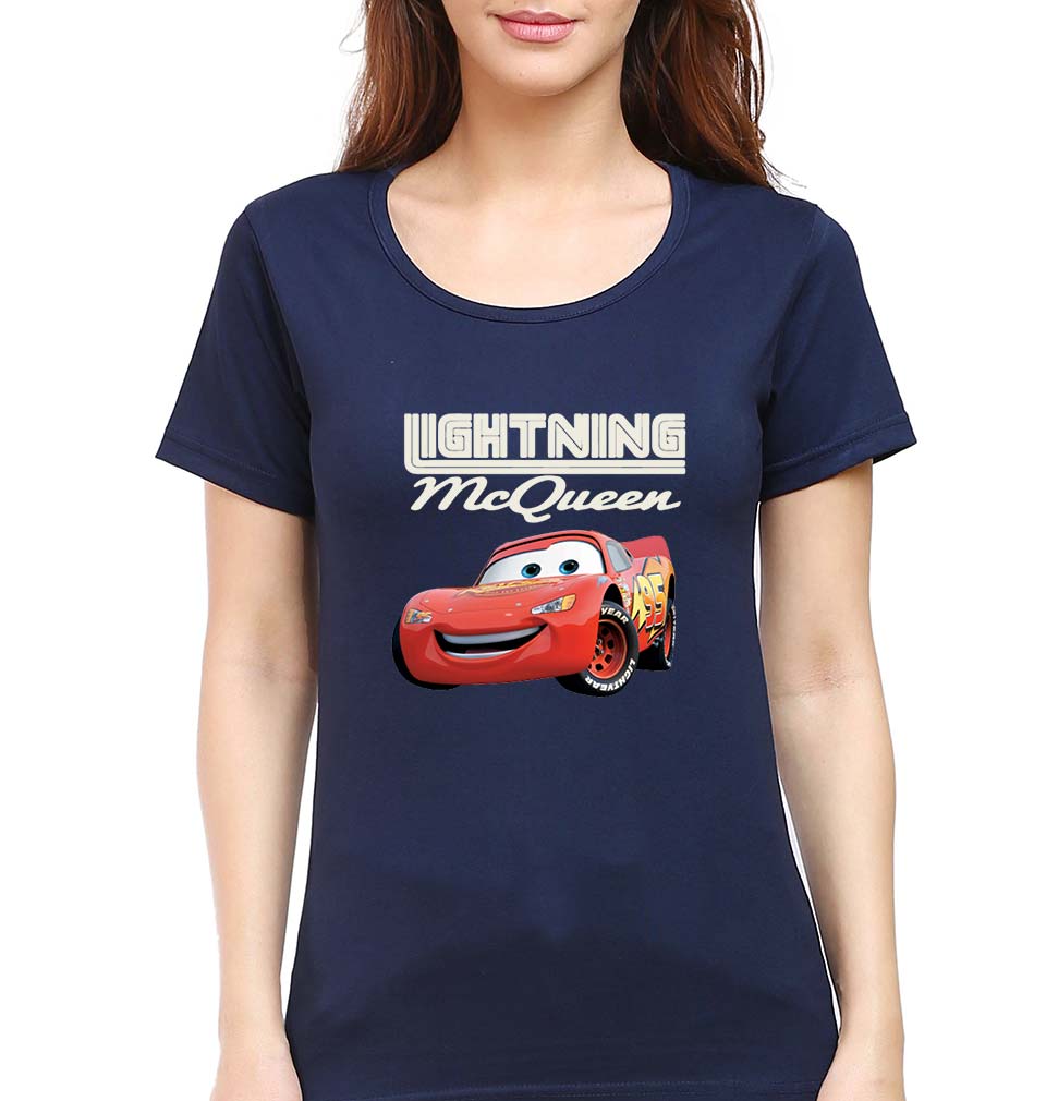 Lightning McQueen T-Shirt for Women-Navy Blue-Ektarfa.online