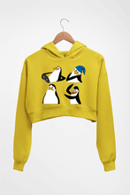 Load image into Gallery viewer, Penguins of Madagascar Crop HOODIE FOR WOMEN-Mustard Yellow-Ektarfa.online

