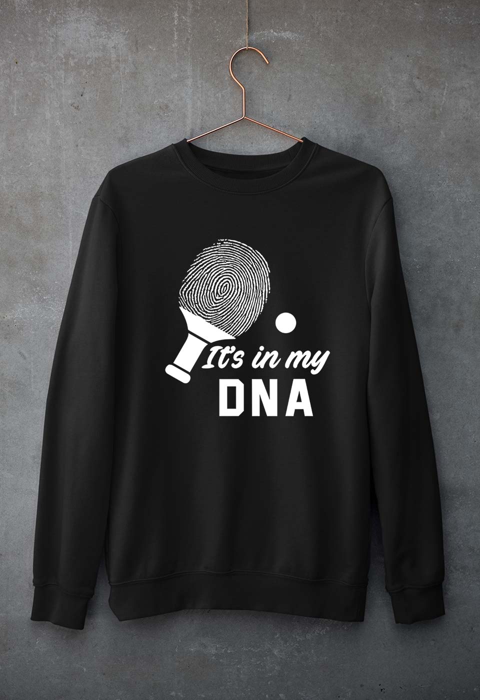 Table Tennis (TT) DNA Unisex Sweatshirt for Men/Women-Black-Ektarfa.online
