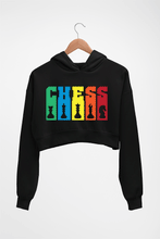 Load image into Gallery viewer, Chess Crop HOODIE FOR WOMEN-Black-Ektarfa.online
