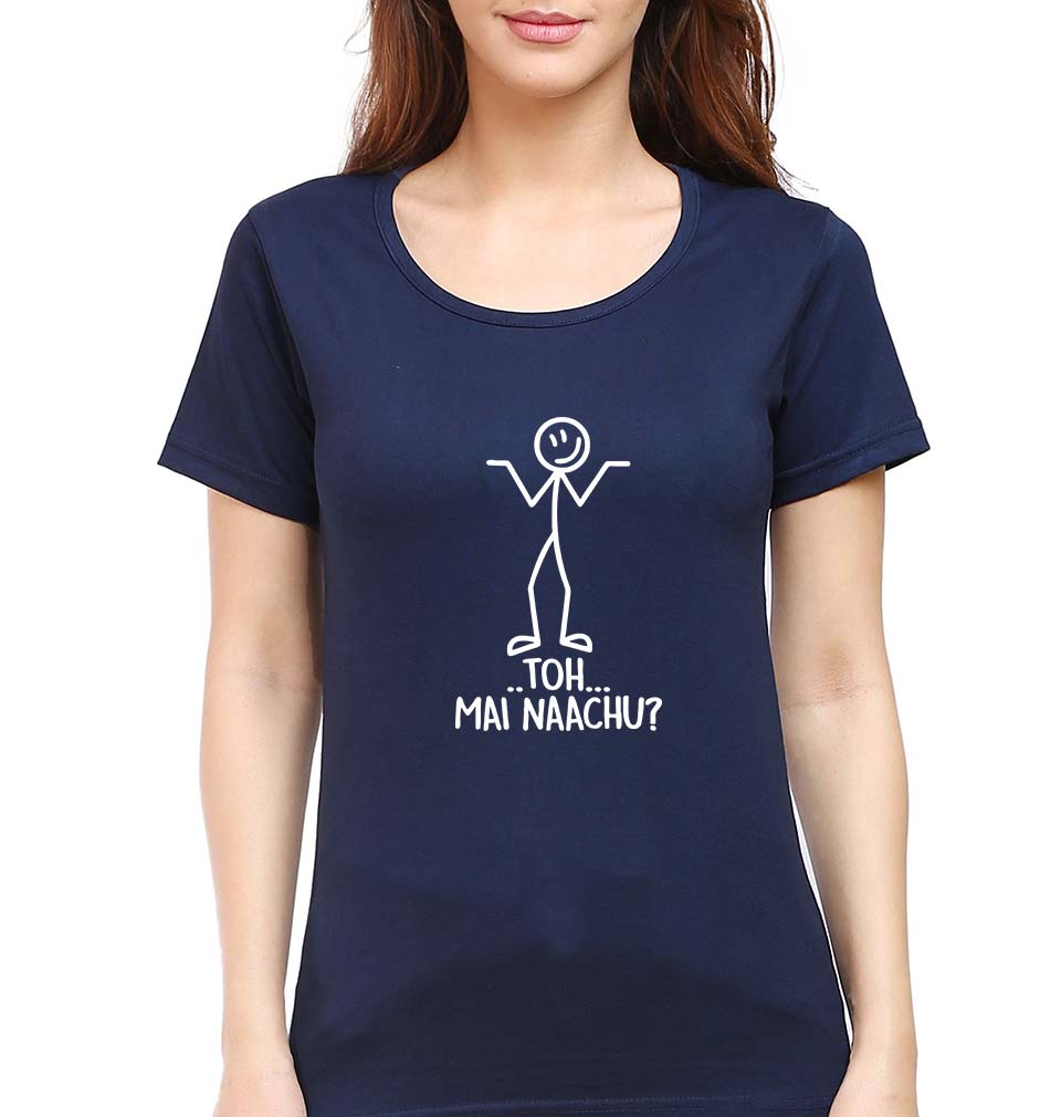 Nachu Funny T-Shirt for Women-Navy Blue-Ektarfa.online