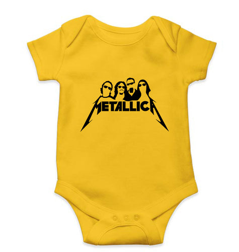 Metallica Kids Romper For Baby Boy/Girl-0-5 Months(18 Inches)-Yellow-Ektarfa.online