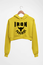 Load image into Gallery viewer, Iron Paradise Crop HOODIE FOR WOMEN-Mustard Yellow-Ektarfa.online
